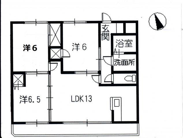 グランドールAKI(3LDK/2階)の間取り写真
