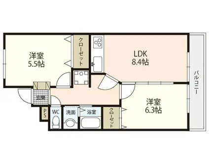 第3広田ビル(2LDK/2階)の間取り写真