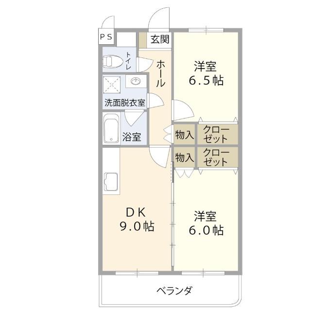 フレグランス(2DK/1階)の間取り写真