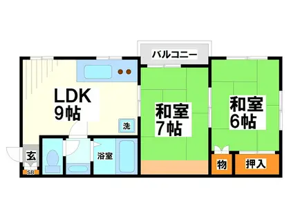 メゾンドセゾン(2LDK/1階)の間取り写真