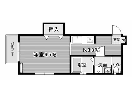 若木コーポ(1K/2階)の間取り写真
