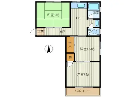 マンション山田301号(3DK/3階)の間取り写真