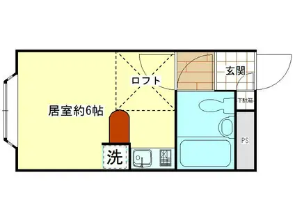 ベルピア浦賀第1(ワンルーム/2階)の間取り写真