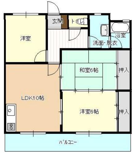 オークスひくま(3LDK/3階)の間取り写真