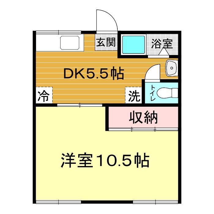 宮野第三アパート(1DK/1階)の間取り写真