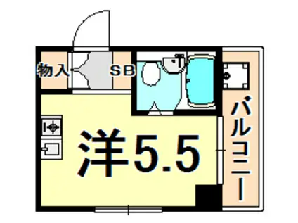 リッツ・コンチネンタル園田(ワンルーム/3階)の間取り写真