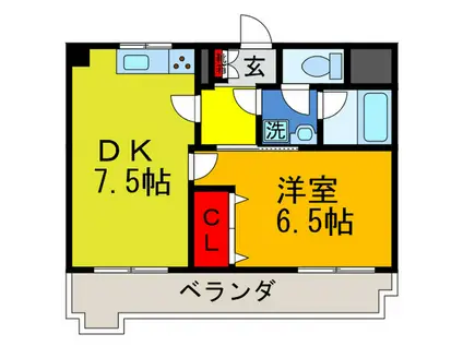 SIハイツ大阪II(1DK/5階)の間取り写真