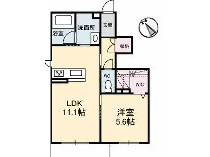 シャーメゾン杢 01(1LDK/1階)の間取り写真