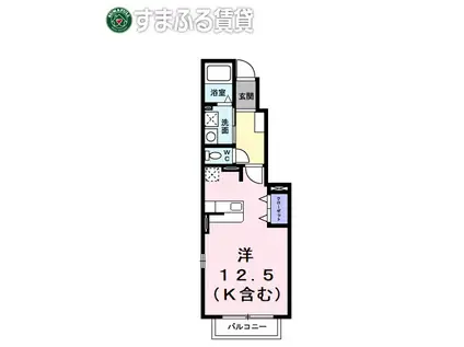 クラーベル志貴(ワンルーム/1階)の間取り写真