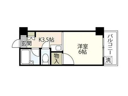 ソアール矢野(1K/5階)の間取り写真