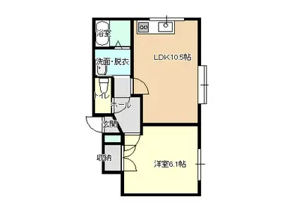 パークハイツ(1LDK/2階)の間取り写真
