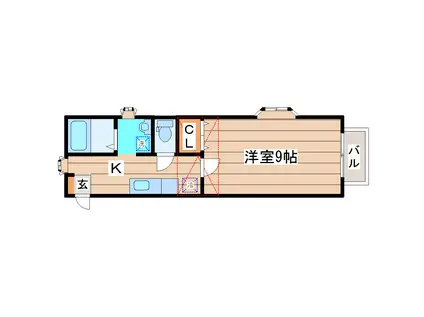 サゥーヂビバII番館(1K/1階)の間取り写真