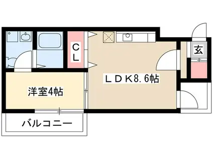 ノーザンクロス(1LDK/2階)の間取り写真
