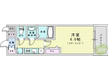プレサンス塚本ベラビィ(1K/9階)の間取り写真