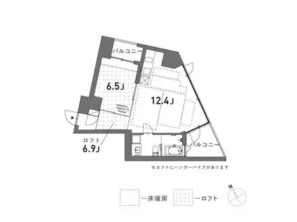 ＪＲ山手線 恵比寿駅 徒歩7分 8階建 築9年(1LDK/4階)の間取り写真