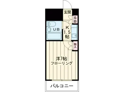 中葛西セントラルマンション(1K/6階)の間取り写真