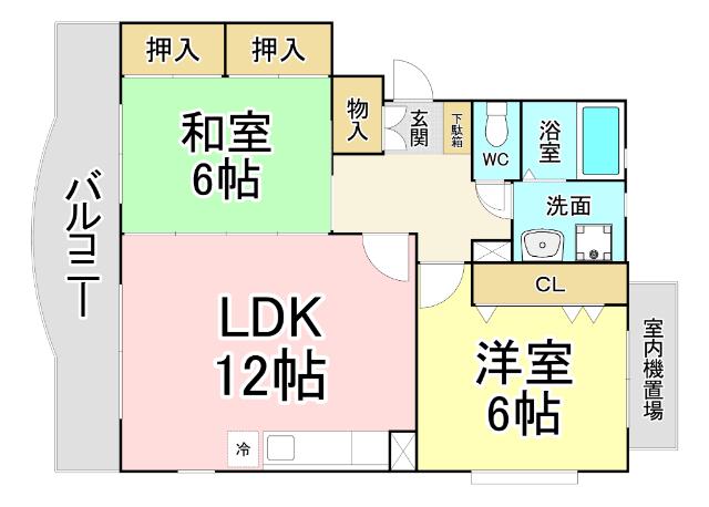 ボネール門司(2LDK/3階)の間取り写真