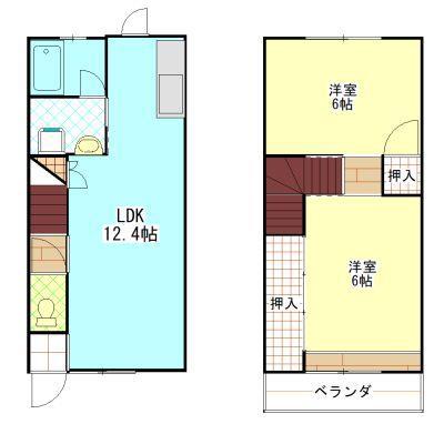 コーポ光(2LDK/1階)の間取り写真