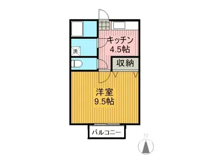 ローズ・マリー(1K/1階)の間取り写真