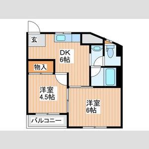 第1松田ハイム(2DK/3階)の間取り写真