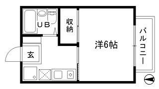 レッセフェール新在家(1K/1階)の間取り写真