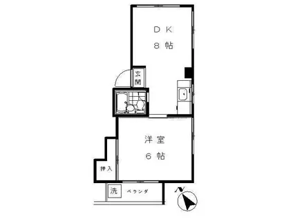 ばんはいむ(1DK/5階)の間取り写真