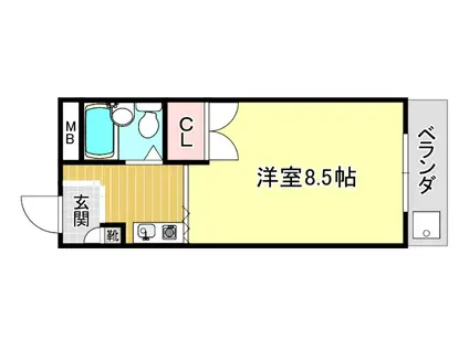 メゾンサンフル箕面(1K/1階)の間取り写真