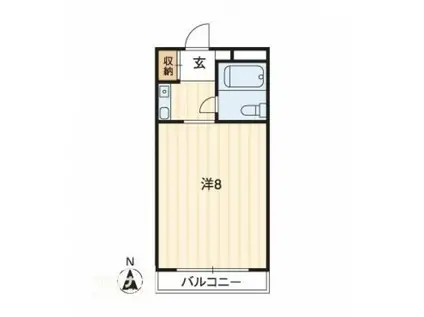 アルファ清心町(1K/4階)の間取り写真