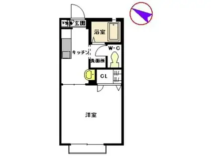 シャトーY (1K/2階)の間取り写真