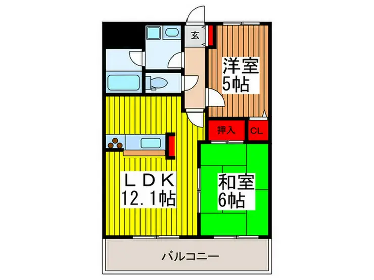 南浦和パインマンション 5階階 間取り