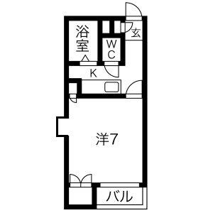 ハイツアイビス(1K/1階)の間取り写真