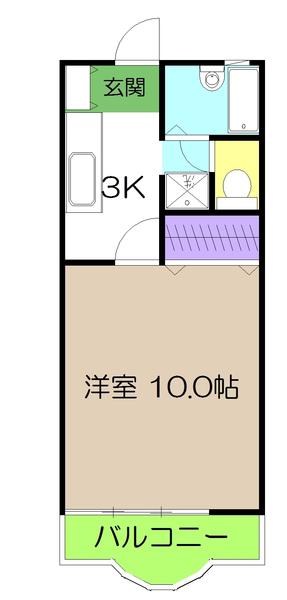 ガーデンハイム西村(1K/2階)の間取り写真