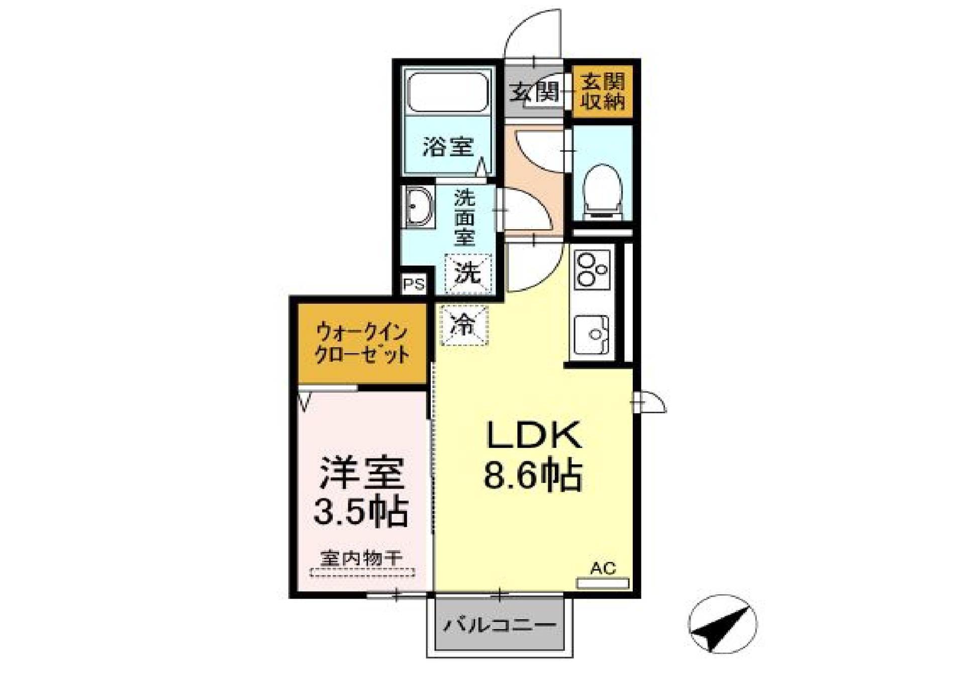 ブライトホープ(1LDK/2階)の間取り写真