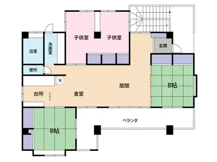 モダンハウス(3LDK/2階)の間取り写真