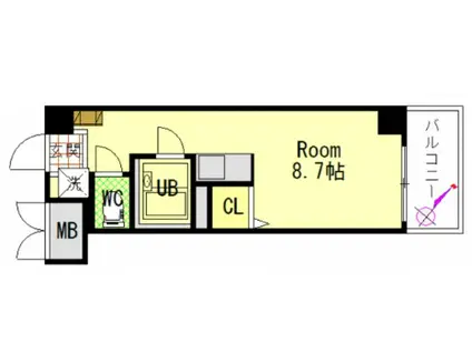 田中興産本社ビル(ワンルーム/4階)の間取り写真
