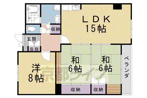 グランドパレスもと庄屋(3LDK/5階)の間取り写真