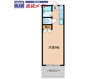 シーサイドスクエアB棟(1K/2階)の間取り写真