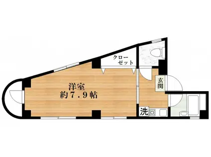 Rセブン(1K/2階)の間取り写真