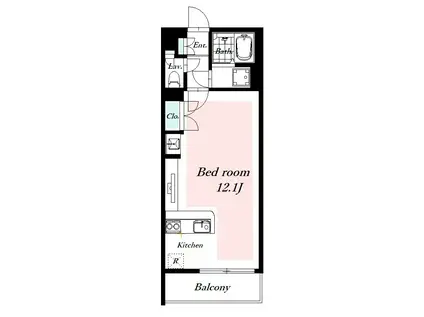 ミランダクレールコート新里(ワンルーム/1階)の間取り写真