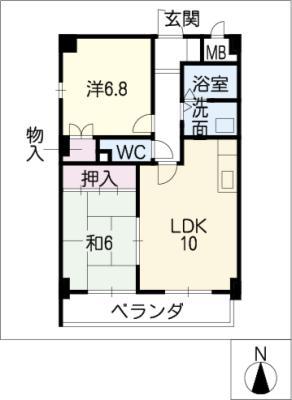 パークヒルズマンション(2LDK/3階)の間取り写真