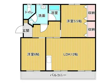 サンライズ柿澤(2LDK/2階)の間取り写真