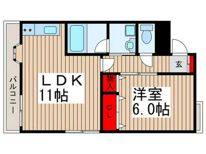ドルチェオクミ(1LDK/3階)の間取り写真