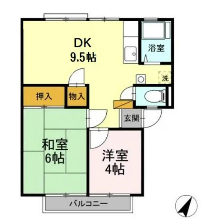ヴィレッジ松本A棟 2階階 間取り