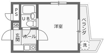 スマイルヨコスカ(1K/4階)の間取り写真