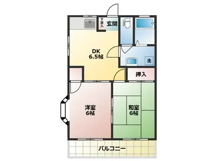 ニューハウス梅田(2DK/2階)の間取り写真