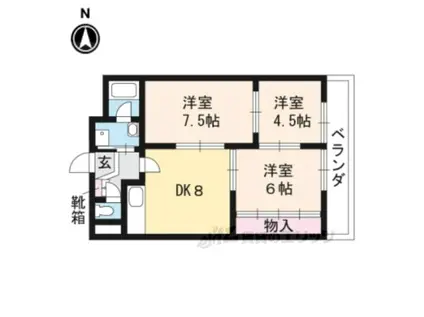 SAKIZOVILLA烏丸四条(3LDK/6階)の間取り写真