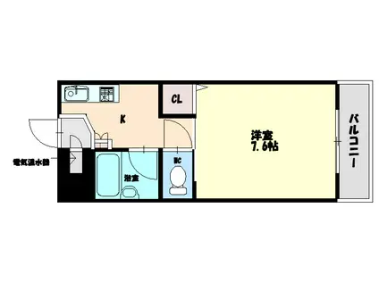 アメニティ・ロード(1K/2階)の間取り写真