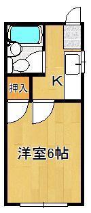 ヤングハイツ8(1K/1階)の間取り写真