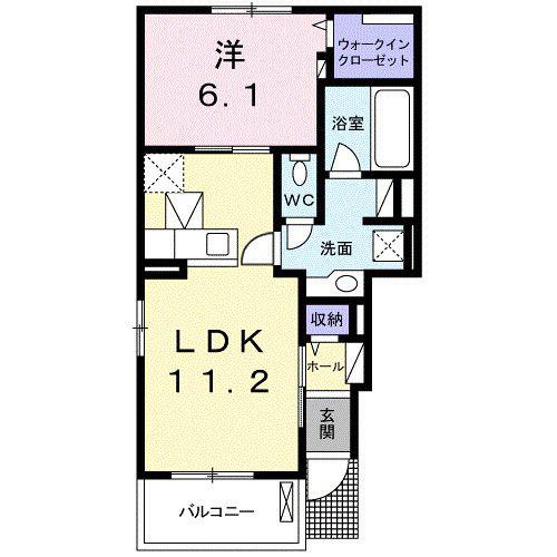 アトランティス(1LDK/1階)の間取り写真