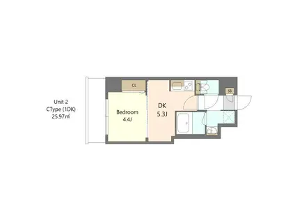 S-RESIDENCE高島平ASOLEA(1DK/3階)の間取り写真